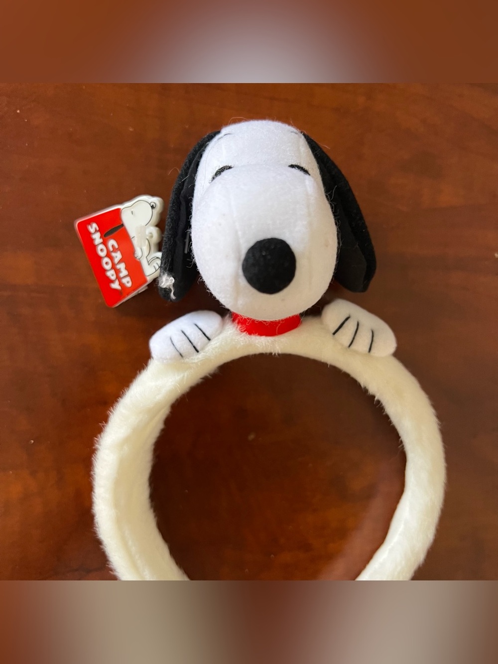 Peanuts Snoopy Plush Headband - White, Black & Red